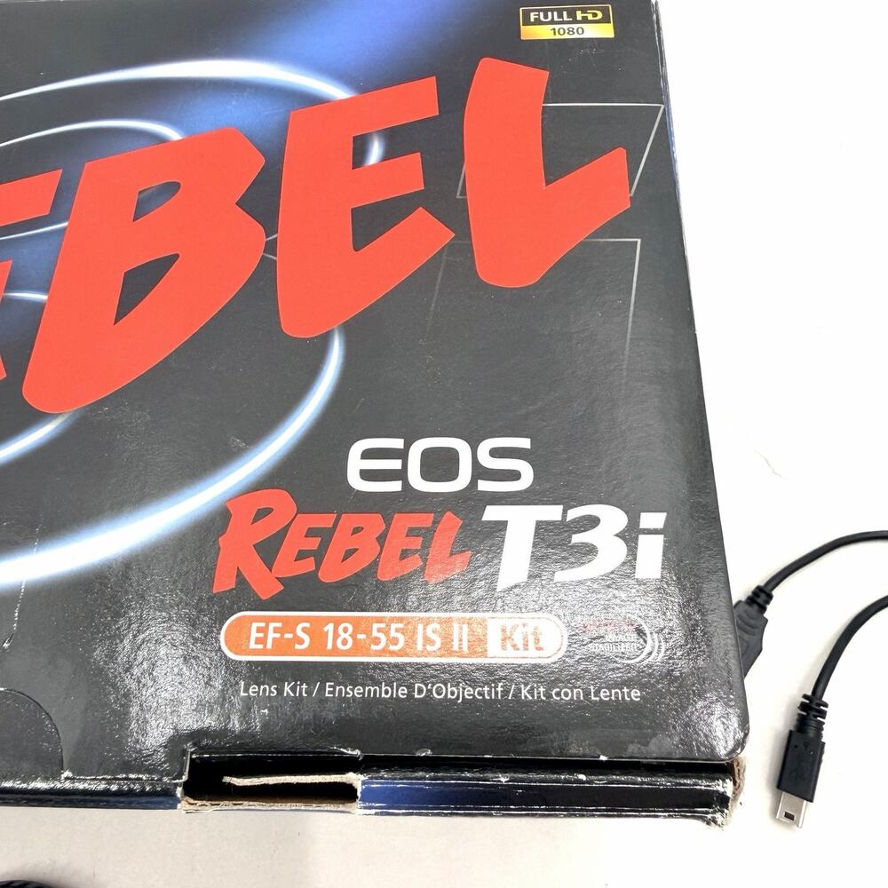 Canon EOS Rebel T3i EMPTY BOX with Replacement Manuals Cords Discs - Picture 7 of 8